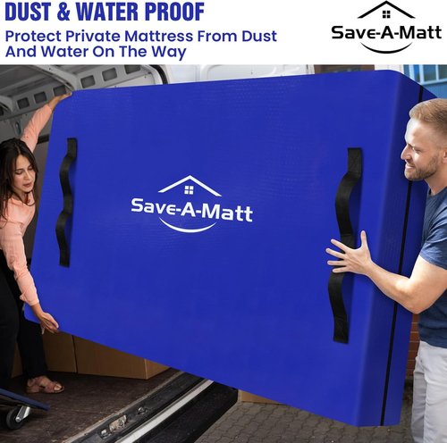 Mattress Bags for Moving - Extra Thick Queen Mattress Cover | Reusable Waterproof Protector with Heavy-Duty Handles (82’’x63’’x15’’)