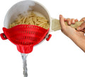 Perfect Pasta Pal Clip-On Strainer - Heat Resistant Silicone Colander | Space-Saving Kitchen Essential