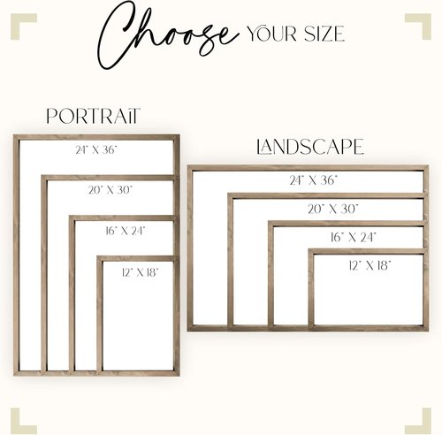 MRC Wood Products Custom Printed Portrait | Personalized Canvas Artwork - 4 Sizes & 2 Frame Options