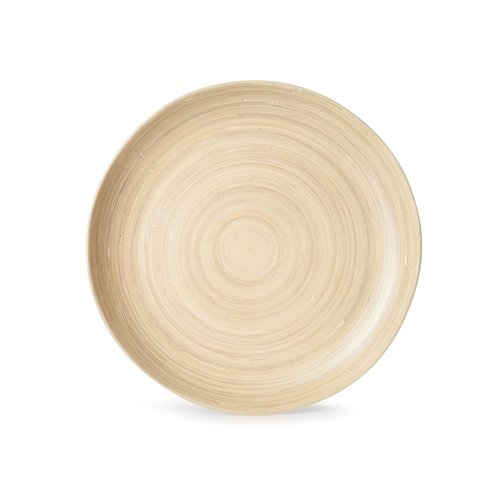Joviton Home 18PCS Bamboo Swirl Melamine Plastic Dinnerware Sets for 6, Plates and Bowls Sets (Light Bamboo)