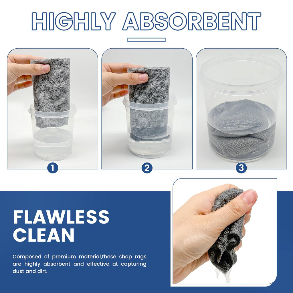 Whkvnng 75 Pack Microfiber Cleaning Cloth Roll,Reusable Washable Ultra Tear Away Microfiber Towels,Absorbent Rags Drying Dishcloths for Car,Home,Garage or Shop Kitchen(Grey)