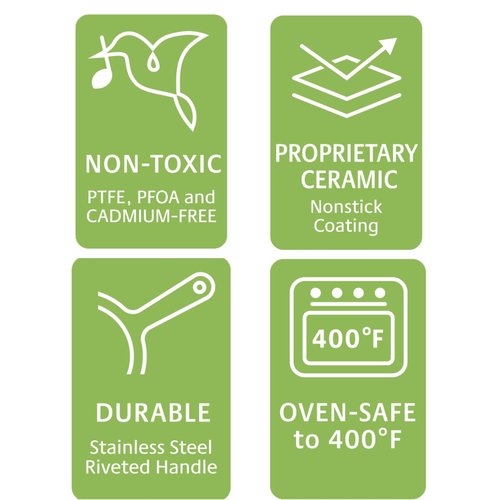 10" Ceramic PFAS-Free Non-Stick Grill Pan