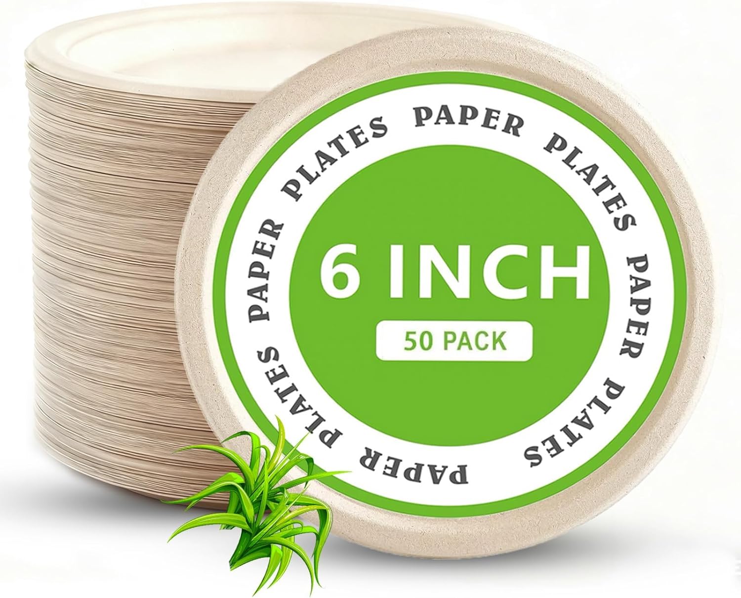 Regine Switzerland Heavy Duty Disposable Paper Plates - Soak & Cut Proof, 6 Inch, 50 Pack