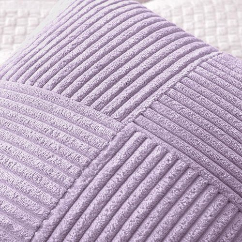 MIULEE Purple Decorative Throw Pillow Covers 18x18 Inch for Couch Bed Sofa Pack of 2 Lavender Boho Farmhouse Throw Pillows Soft Cross Corduroy Patchwork Textured Cushion Cases