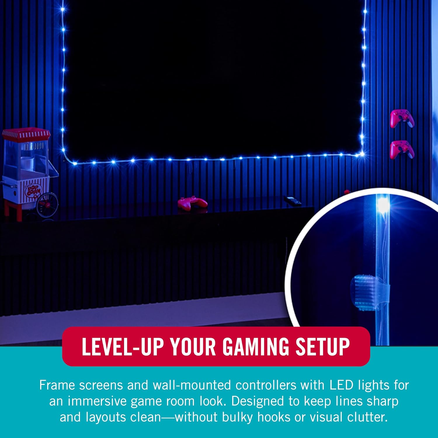 VELCRO Brand Indoor Light Clips - Damage-Free String Light Holders, 100 ft Capacity, 48 Pack