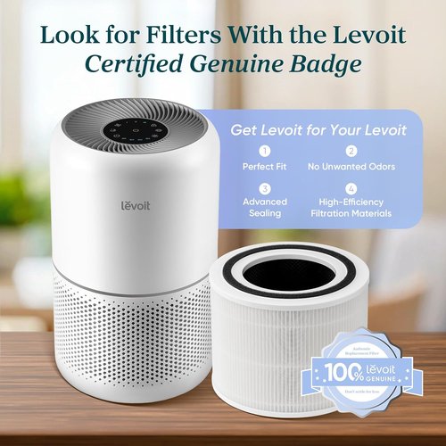 LEVOIT Air Purifier - HEPA 3-in-1 Filter for Allergens & Pet Hair | Covers Up to 1,073 ft², White