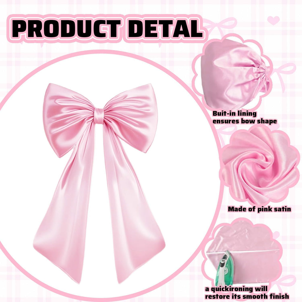 Skiennix Large Pink Bow Decor - Perfect Backdrop for Birthday, Wedding, and Bridal Showers | Room & Door Decorations