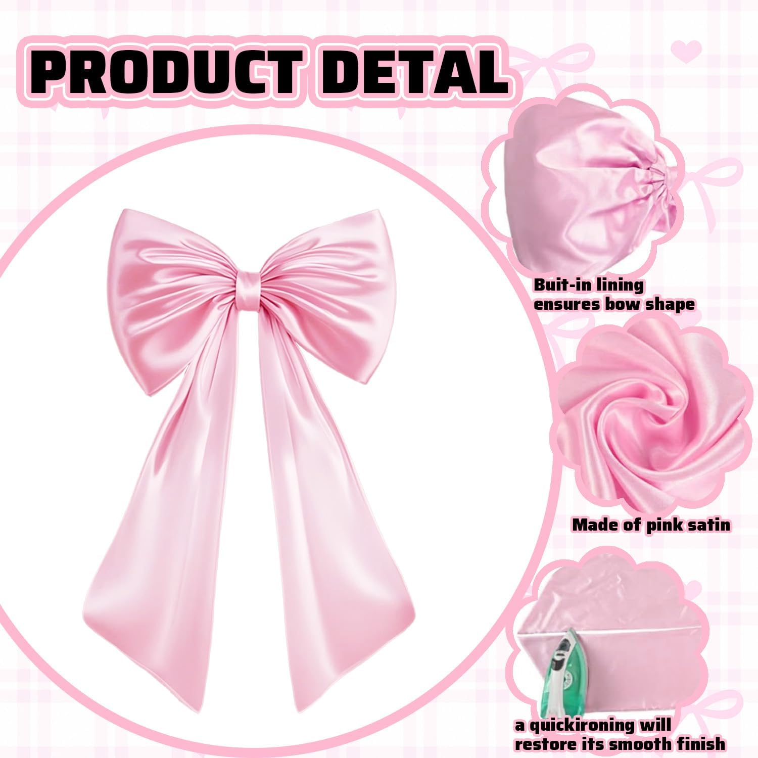 Skiennix Large Pink Bow Decor - Perfect Backdrop for Birthday, Wedding, and Bridal Showers | Room & Door Decorations