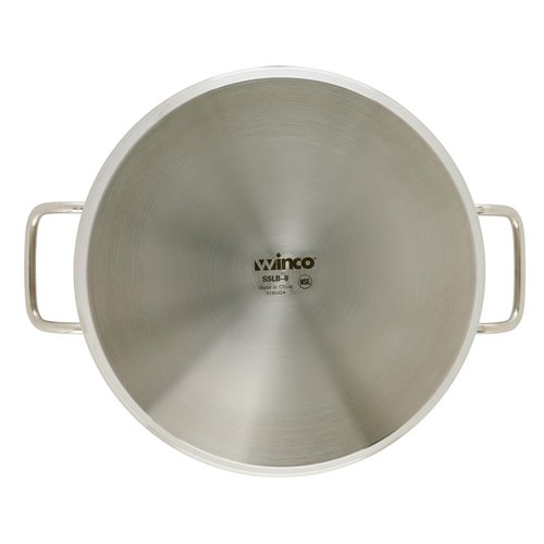 Winco Commercial-Grade Stainless Steel Brazier with Lid, 8 Quart