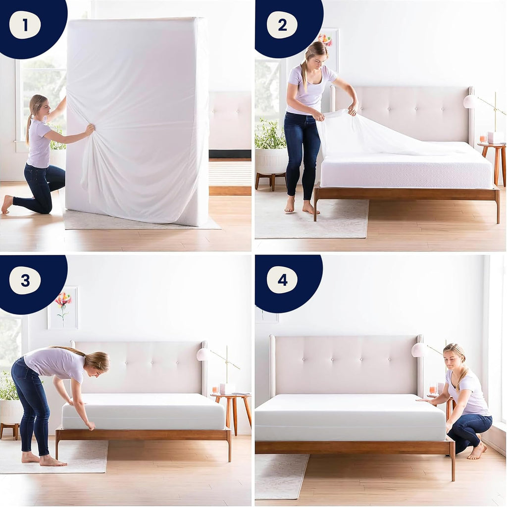 Zippered Mattress Encasement - Waterproof Queen Mattress Protector with 6-Sided Zipper - Soft, Noiseless, Machine Washable