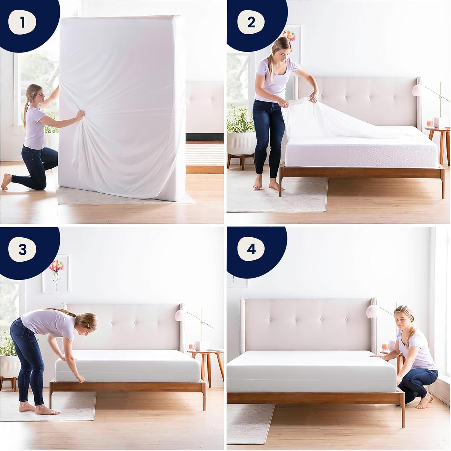 Zippered Mattress Encasement - Waterproof Queen Mattress Protector with 6-Sided Zipper - Soft, Noiseless, Machine Washable