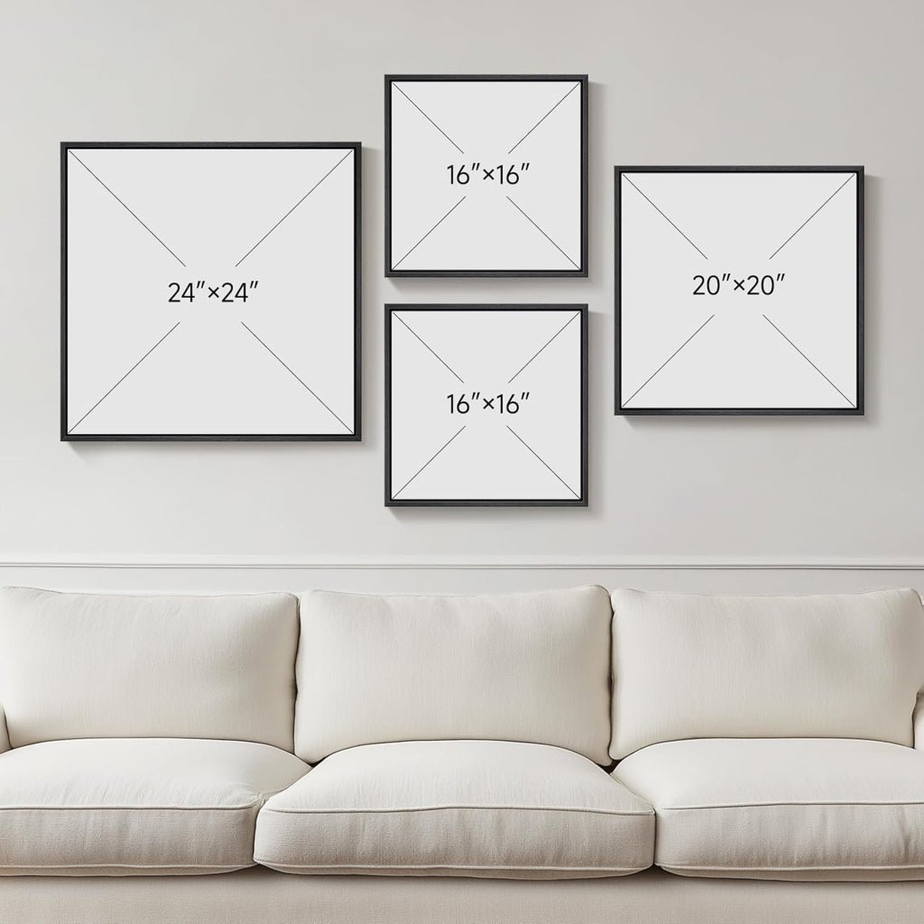 Skiennix 3D Textured Black and White Abstract Wall Art - 4 Piece Modern Paintings for Home Decor