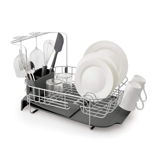 KitchenAid Satin Wire Expandable Dish Rack, 23.18-Inch, Gray