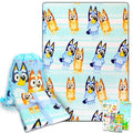 Bluey Fleece Throw Blanket and Tote Bag Set - Soft, Cozy 50" x 70" Bluey & Bingo Blanket Plus Tote Bag, Stickers, More for Kids, Adults, Children
