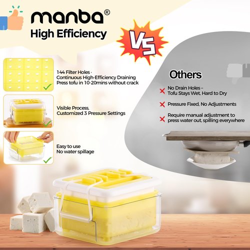 Tofu Press - Tofu Press Dishwasher Safe for Easily Pressing Out Water from Organic Silken Soft Tofu and Extra Firm Tofu - BPA Free
