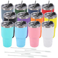 Dongni 30 oz Tumbler with Lid and Straw, Stainless Steel Tumblers Bulk, Insulated Vacuum Double Wall Travel Coffee Mug, Durable Powder Coated Tumbler Cups（Mix 12 pack）