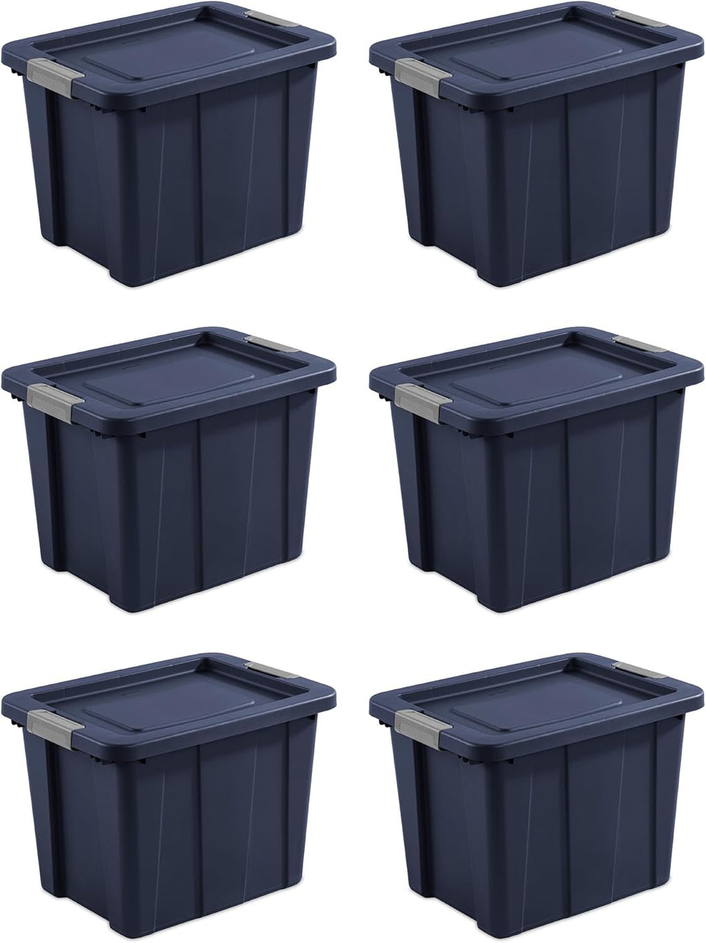 Sterilite 18 Gallon Heavy Duty Storage Bins - 6-Pack with Lids in Dark Indigo
