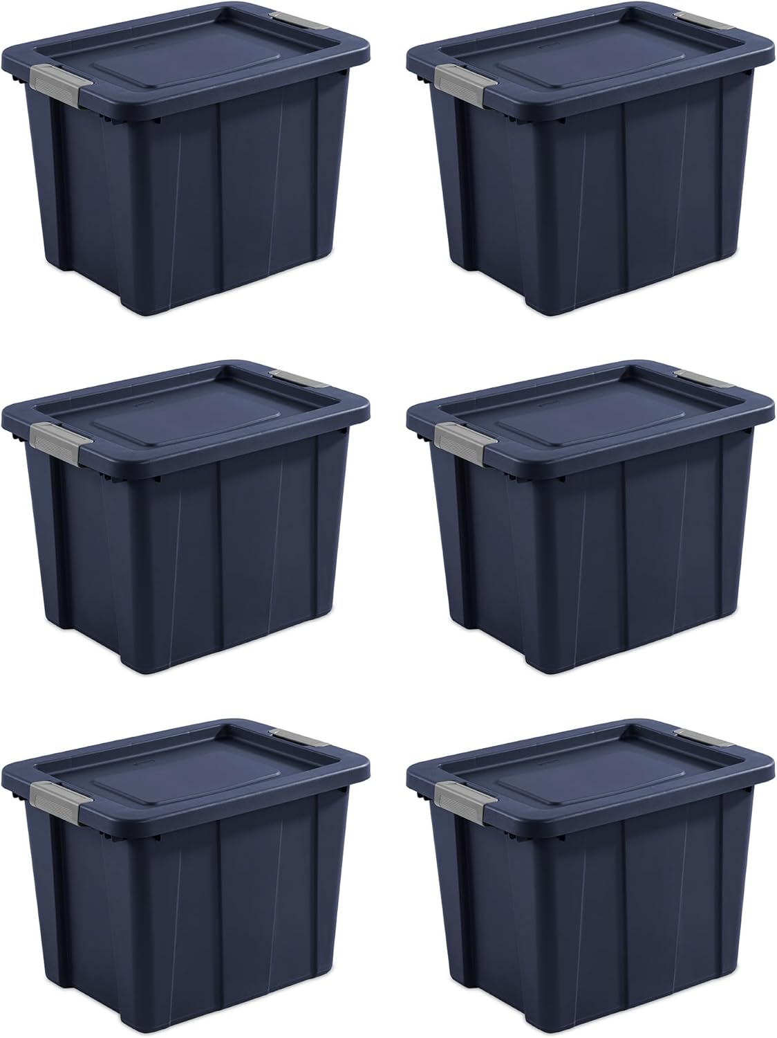Sterilite 18 Gallon Heavy Duty Storage Bins - 6-Pack with Lids in Dark Indigo