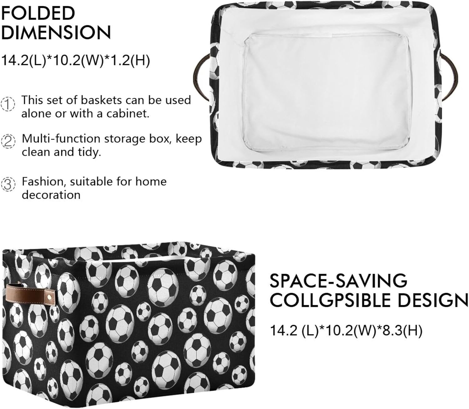 Skiennix Large Canvas Storage Basket - Collapsible Organizer with Handles for Toys & Clothes