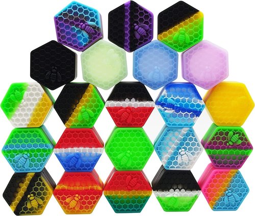 Vegcorn 26ml Hexagon Silicone Wax Concentrate Containers Non-stick Jars (100)
