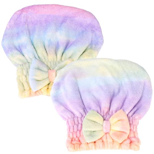New 2Pcs Super Absorbent Microfiber Hair Towel Wrap for Wet Hair - Fast Drying & Soft Hair Drying Caps for Home (2 PCS)