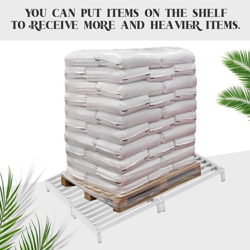 MorningRo 3 Pack Dunnage Rack 23.6" Long x 23.6" Wide, 3.9" Height Stainless Steel Shelf 2000+ Pound Capacity Commercial Food Floor Rack for Restaurants Kitchens Garages and Vehicles(Detachable)