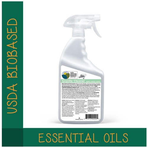 Black Diamond Stoneworks Granite Counter Cleaner: USDA Certified BIOBASED- Safe for Granite and other stone countertops. Safe for food contact formula to keep your countertops looking fresh and clean!