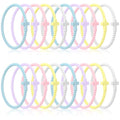 Soaoo 24 Pcs Silicone Cross Bracelet Jesus Bracelets Braided Stackable Rubber Wristband Silicone Religious Jewelry Gift for Women