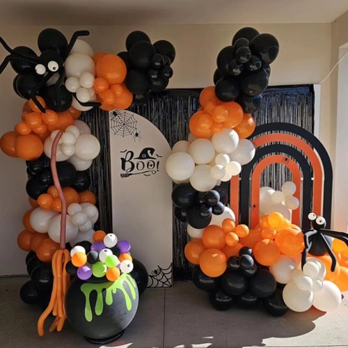 Awenztech Black Balloon Arch Kit - 120 Pcs of 5-18 Inch Latex Balloons for Graduation & Birthday Decor