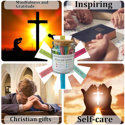 Read Me When Bible Verses Jar For Daily Encouragement, Color Coded Bible Verses in a Jar, Motivational Daily Prayer Jars, Scripture Cards, Christmas Gifts, Christian Gifts for Women, Men