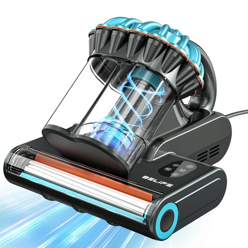 Belife M8 Mattress Vacuum Cleaner, 18Kpa 550W Bed Cleaner with UV & Hot Air & HEPA Filter, High Heating Double-Cup Handheld Couch Cleaner for Sofa Pillow Crib Pet Hair, Corded