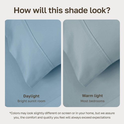 California Design Den Twin Bed Sheet Set - 100% Soft Cotton, 400 Thread Count, Silky Smooth Sateen - Sky Blue