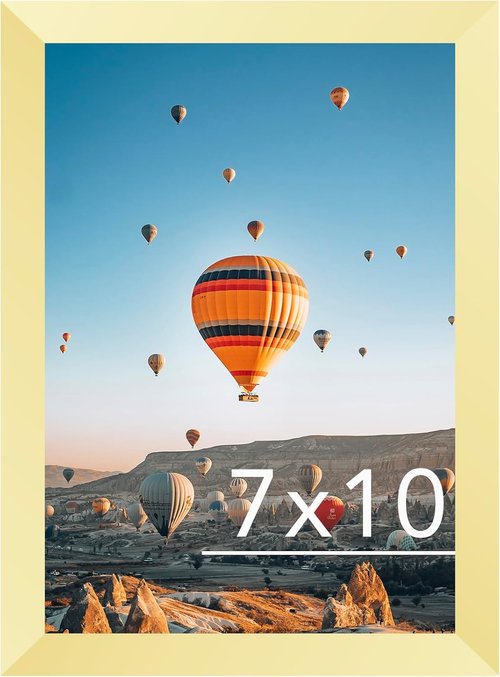 JCJMY 7x10 Picture Frame - Elegant Gold Design for Wall or Tabletop Display | Mount Horizontally or Vertically