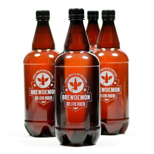 BrewDemon Premium Beer Kit Bonus with Bottles - Conical Fermenter Eliminates Sediment and Makes Great Tasting Home Made Beer - 1 Gal. Pilsner, Stout, and IPA Recipes