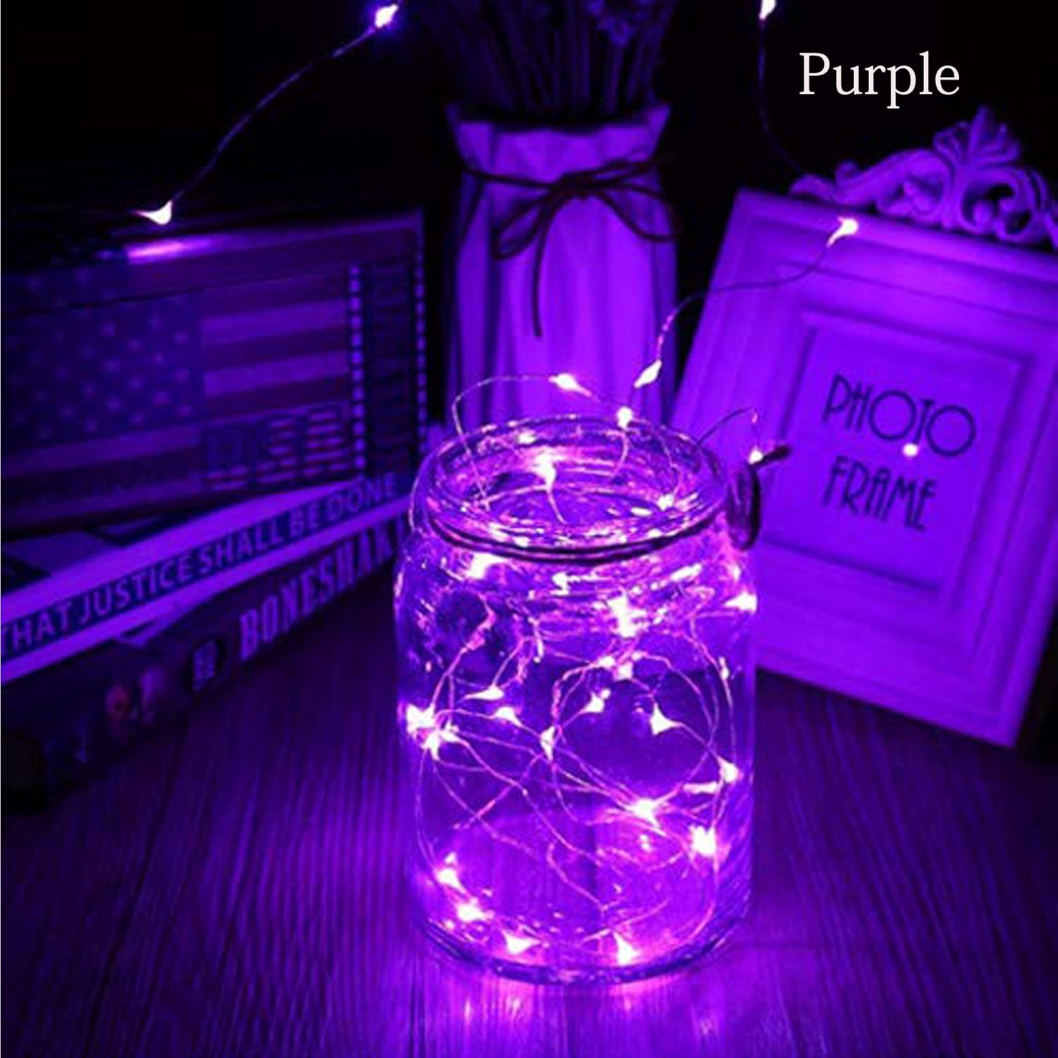 VOOKRY 30 LED Fairy Lights - 10 ft Purple Waterproof String Lights for DIY Weddings & Parties