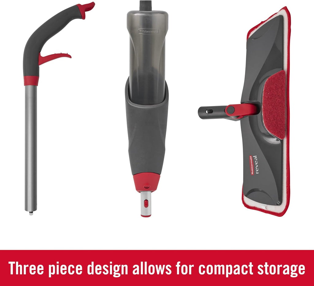 Rubbermaid Reveal Spray Mop - Cordless Multi-Surface Floor Cleaning Kit with 3 Reusable Microfiber Pads