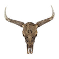 Deco 79 Polystone Cow Home Wall Decor Carved Skull Wall Sculpture, Wall Art 28" x 7" x 30", Bronze