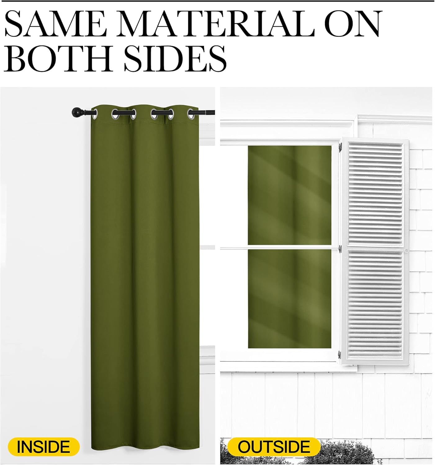 NICETOWN Olive Green Blackout Curtains - Thermal Insulated Drapes for Living Room | 78" Length, 2 Panels, 55" Wide