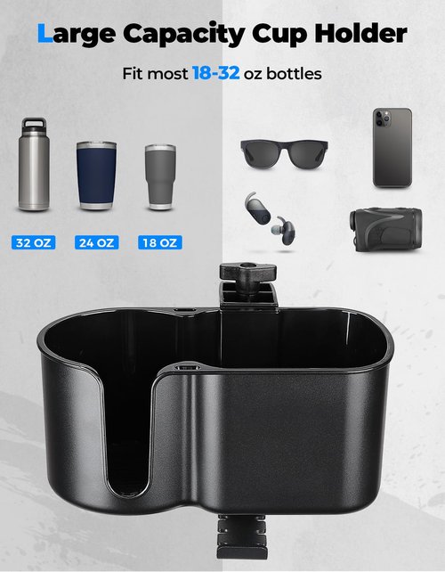 KEMIMOTO Desk Cup Holder with Headphone Hanger, 2 in 1 Caddy Organizer for Office Table, Lawn Chair, Golf Cart, Pontoon Boat, Fit for Most 18-32 oz Bottles (2)