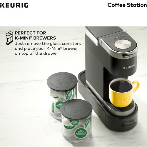 Keurig K-Cup Pod & Ground Coffee Storage Unit, Coffee Storage, Holds up to 12 ounces of Ground Coffee & 12 K-Cup Pods, Black
