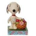 Enesco Peanuts by Jim Shore Snoopy with a Basket of Tulips Figurine, 4.92 Inch, Multicolor