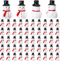 Skiennix Winter Mini Resin Snowman Figurines - 50 Pcs Black Hat Cake Decorations | DIY Crafts
