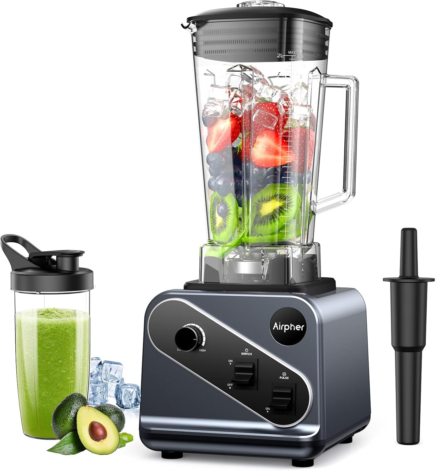 Skiennix Professional Blender - 2000W Smoothie Maker with 68oz Capacity & 27oz To-Go Cup | 35000RPM for Soups & Jams