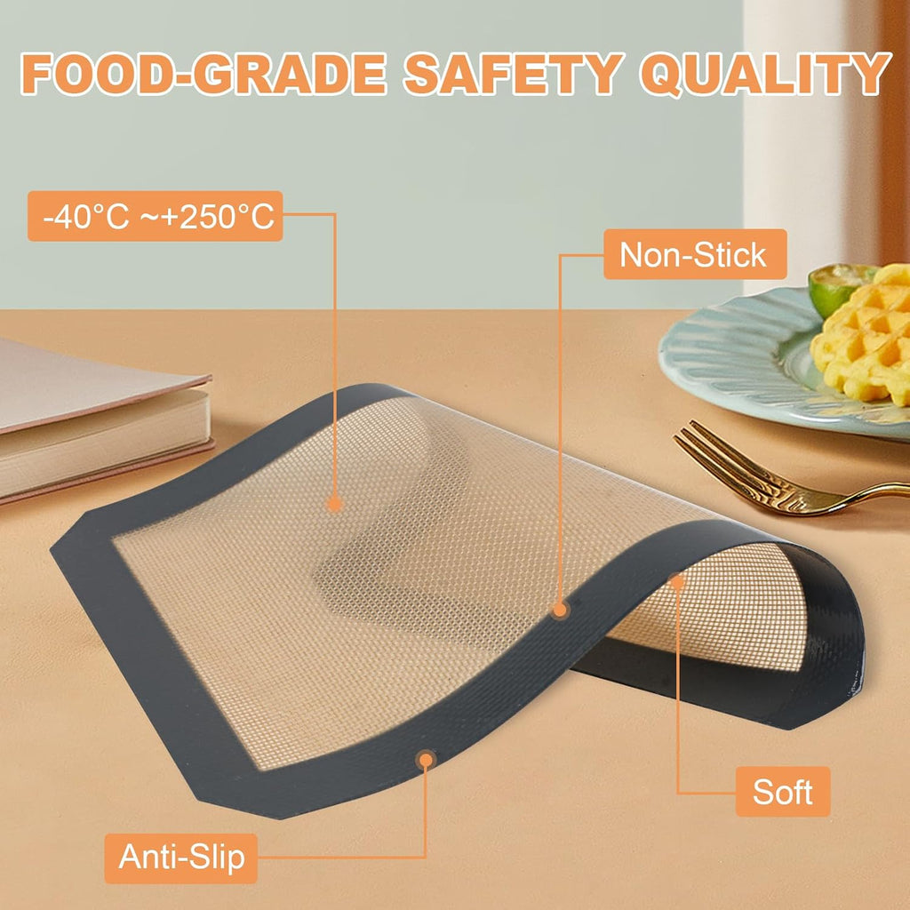Silicone Baking Mat by [Brand Name] - 2 Pack Non-Stick, Food Safe Mats for Cookies & Bread | 11.8"L x 8.3"W