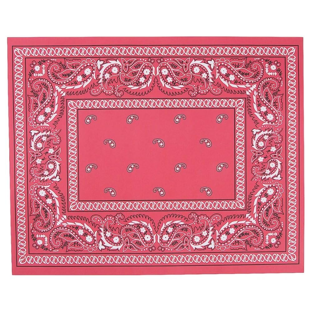 Western Themed Paper Placemats - Red Bandana Deisgn - BBQ and Cowboy Party Supplies - Bulk Set of 50