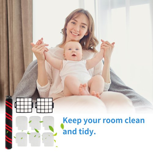 YOKYON Brushroll & Foam Felt Filters Replacement Compatible with Shark Stratos Upright Vacuum with DuoClean PowerFins AZ3002 & AZ3000W AZ3000
