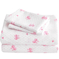 Nayoroom Twin Sheet Set - Cute Pink Bow Bed Sheets Set for Kids Girls, 3 Pieces Soft Microfiber Heart Bed Set with 1 Deep Pocket Fitted Sheet, 1 Flat Sheet, 1 Pillowcase