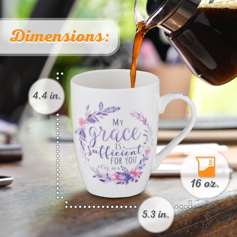 My Grace Is Sufficient Ceramic Coffee Mug - 12oz Inspirational Gift