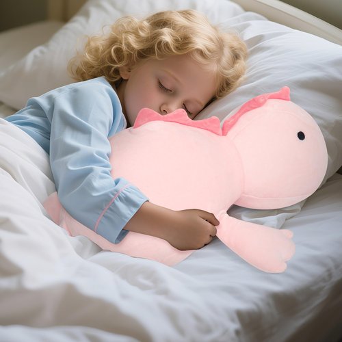 BESTVIVE 3.5lbs Weighted Dinosaur Plush 24 Inch,Pink Soft Stuffed Dino Weighted Plush Animal Dinosaur Throws Pillows