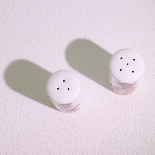 Ceramic Salt and Pepper Shakers Set - Cute Salt Shaker and Pepper Shaker for Kitchen Table Decor - Vintage Style Farmhouse Salt & Pepper Dispenser (White)